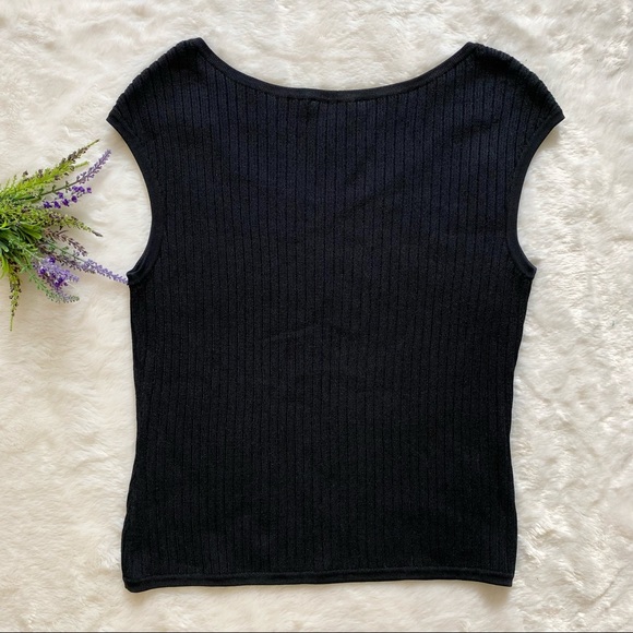 ST. John Black Sleeveless Knit Top - Picture 6 of 6